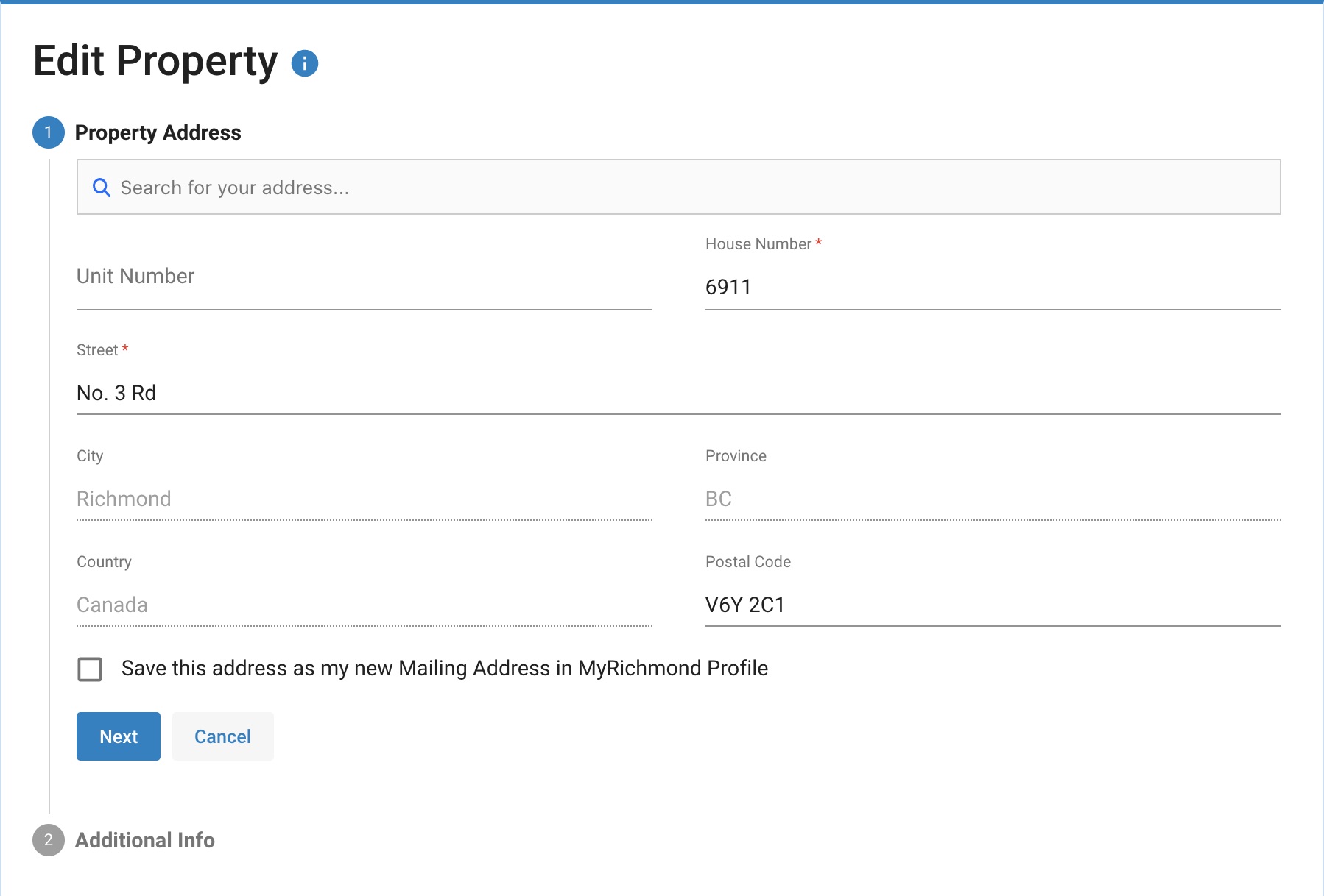 How do I remove a property from My Home MyRichmond Help